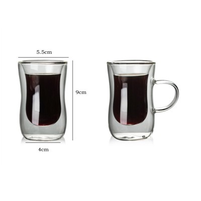 استکان کمر باریک دو جداره پیرکس 150 میلی لیتر الترا (Elettra C2T-87 150ml)