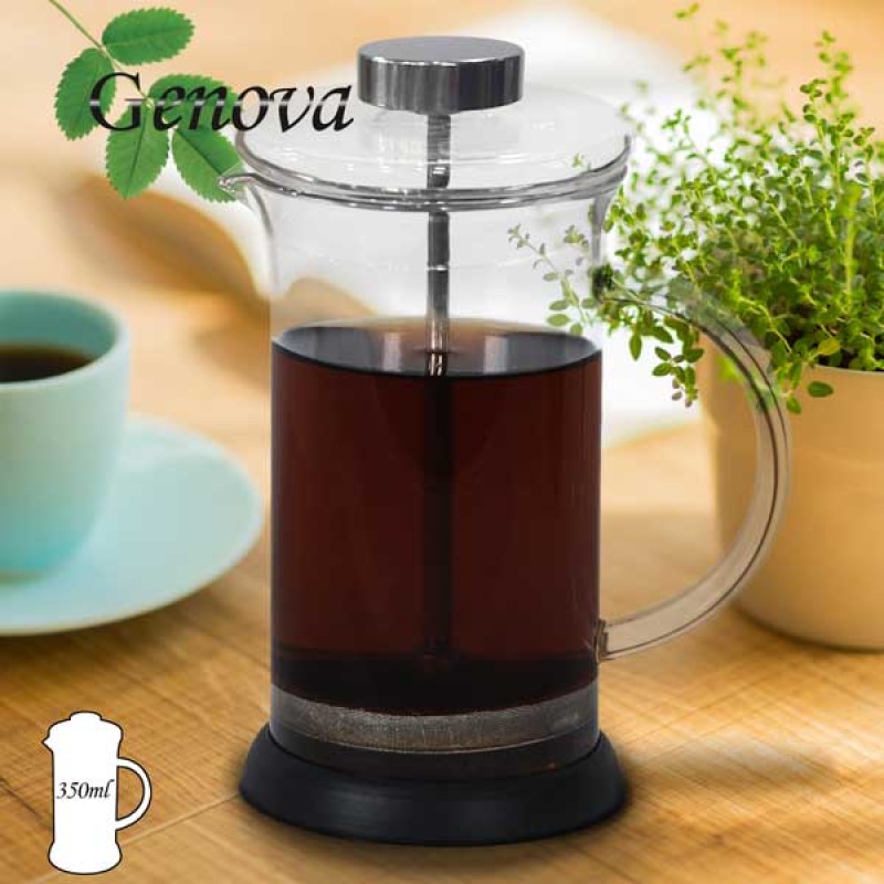 فرنچ پرس پیرکس درب شیشه ای با پایه سیلیکونی 350 میلی لیتر جنوا (Genova French Press FPGL 350ml)