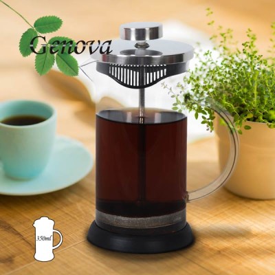 فرنچ پرس پیرکس درب استیل با پایه سیلیکونی رنگی 350 میلی لیتر جنوا (Genova French Press FPSL 350ml)