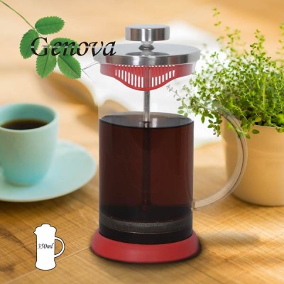 فرنچ پرس پیرکس درب استیل با پایه سیلیکونی رنگی 350 میلی لیتر جنوا (Genova French Press FPSL 350ml)